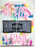 Karl Lagasse Peinture No Rob A Bank Dollar Noir Texte Rose