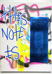 Karl Lagasse Peinture This Note Is Dollar Bleu Texte Bleu