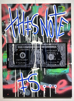 Karl Lagasse Peinture This Note Is Dollar Noir Texte Bleu