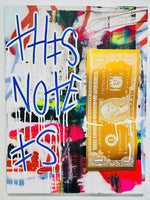 Karl Lagasse Peinture This Note Is Dollar Orange Texte Bleu