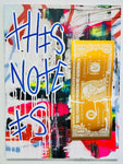 Karl Lagasse Peinture This Note Is Dollar Orange Texte Bleu