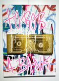 Karl Lagasse Peinture To Rob A Bank Dollar Doré Texte Rose