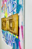 Toile Karl Lagasse To Rob A Bank Golden Dollar Blue Font